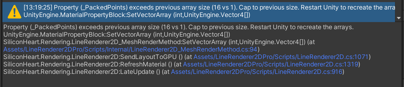 Point Array Size Cap Warning